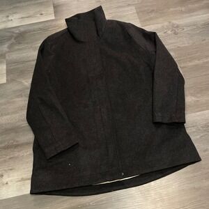 Pendleton Mens Wool Blend Stand Collar Coat Grey Glacier Stripe Lining XL